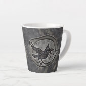 Tasse Latte Corbeau Crow Rabe appelle CAW ! (Angle droit)