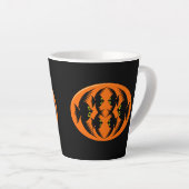 Tasse Latte Corbeaux d'Halloween (Angle droit)