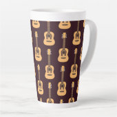 Tasse Latte Cordes mélodiques : Petit Motif de guitare (Angle droit)
