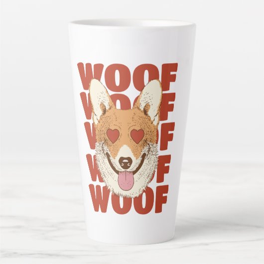 Tasse Latte CORGI AMOUR ouah (Devant)