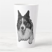 Tasse Latte Corgi baisé à la neige Bonjour (Devant)