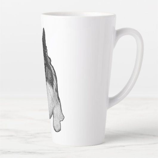 Tasse Latte Corgi baisé à la neige Bonjour (Droite)