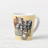 Tasse Latte Corgi et vaches (Angle droit)