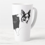 Tasse Latte Corgi Joyeux sous les Étoiles (Angle droit)
