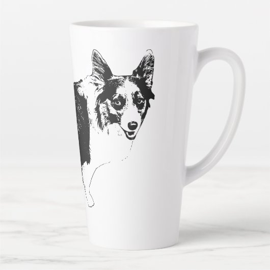 Tasse Latte Corgi Joyeux sous les Étoiles (Droite)