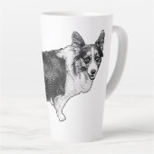 Tasse Latte Corgi Prism Holiday Wink (Angle droit)