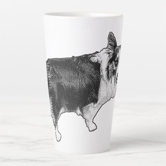 Tasse Latte Corgi Prism Holiday Wink (Devant)