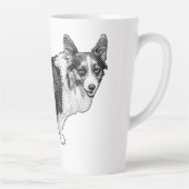 Tasse Latte Corgi Prism Holiday Wink (Droite)