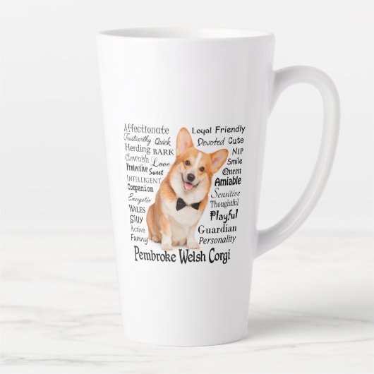 Tasse Latte Corgi Traite La Musique Latte (Droite)