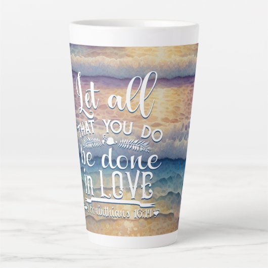 Tasse Latte Corinthiens 16-14 Amour (Devant)