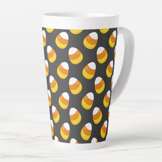 Tasse Latte Corne de bonbons d'Halloween (Angle droit)