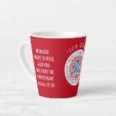 Tasse Latte Coronation Red KING CHARLES III (Angle gauche)