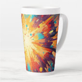 Tasse Latte Cosmic Burst Abstract Splatter Art (Angle droit)