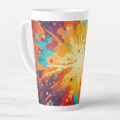 Tasse Latte Cosmic Burst Abstract Splatter Art (Angle gauche)