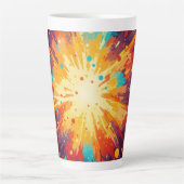 Tasse Latte Cosmic Burst Abstract Splatter Art (Devant)