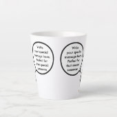 Tasse Latte Costume d'anniversaire avec Mme Penguin Personnali (Devant)