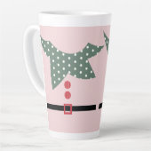 Tasse Latte Costume de lutin de Noël rose pour soirée des Fête (Angle gauche)