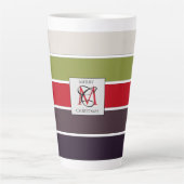Tasse Latte Cosy Noël Pastel Couleur Palette Monogramme (Devant)