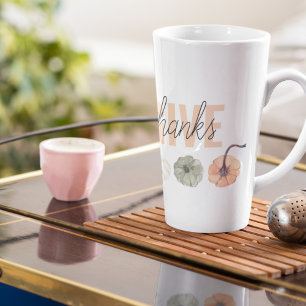 Tasse Latte Cosy Pastel Donner Merci et Citrouille