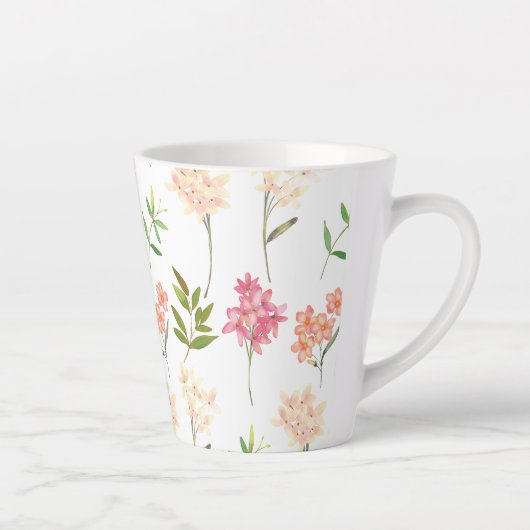 Tasse Latte Cottage fleuri vintage fleurs traditionnelles (Droite)