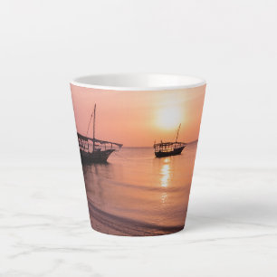 Tasse Latte Coucher de soleil à Zanzibar