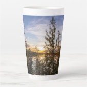 Tasse Latte Coucher de soleil automnal (Devant)