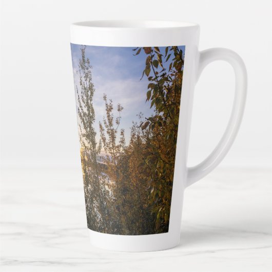 Tasse Latte Coucher de soleil automnal (Droite)