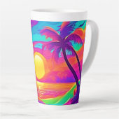 Tasse Latte Coucher de soleil bleu et orange (Angle droit)