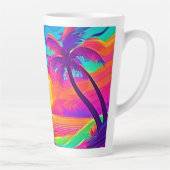 Tasse Latte Coucher de soleil bleu et orange (Droite)