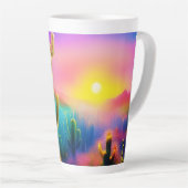 Tasse Latte Coucher de soleil coloré dans le désert (Angle droit)