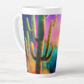 Tasse Latte Coucher de soleil coloré dans le désert (Angle gauche)