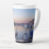 Tasse Latte Coucher de soleil du port de Huntington (Angle droit)