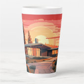 Tasse Latte Coucher de soleil moderne du milieu du siècle (Devant)