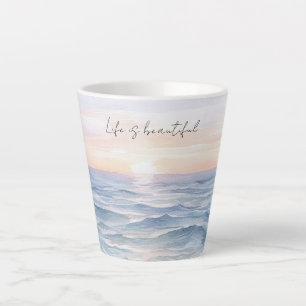 Tasse Latte Coucher de soleil océanique magnifique