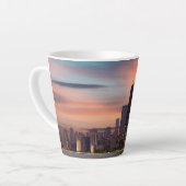 Tasse Latte Coucher de soleil profond Chicago (Angle gauche)