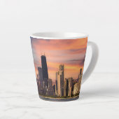 Tasse Latte Coucher de soleil profond Chicago (Angle droit)