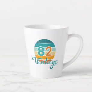 Tasse Latte Coucher de soleil Rétro 82 Vintage en détresse
