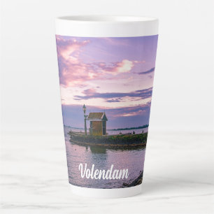 Tasse Latte Coucher de soleil rose sur le lac