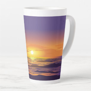 Tasse Latte Coucher de soleil spectaculaire