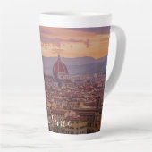 Tasse Latte Coucher de soleil sur Florence, Italie (Angle droit)