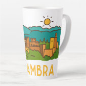 Tasse Latte Coucher de soleil sur l'Alhambra 2 (Angle droit)