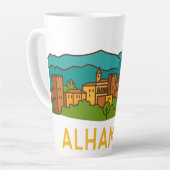 Tasse Latte Coucher de soleil sur l'Alhambra 2 (Angle gauche)
