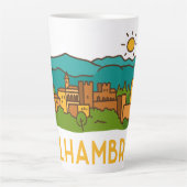 Tasse Latte Coucher de soleil sur l'Alhambra 2 (Devant)