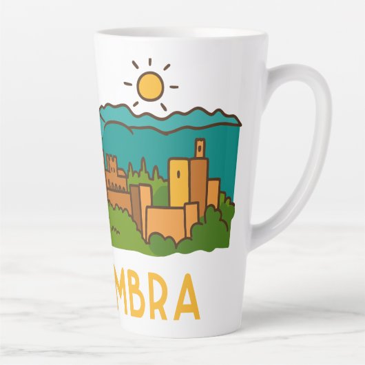 Tasse Latte Coucher de soleil sur l'Alhambra 2 (Droite)