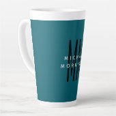 Tasse Latte Couleur Bleu Cute Monogramme Lettres initiales Nom (Angle gauche)