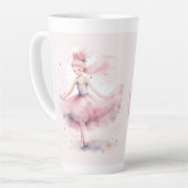 Tasse Latte Couleur d'aquarelle rose pâle pour Noël (Angle gauche)