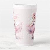 Tasse Latte Couleur d'aquarelle rose pâle pour Noël (Devant)