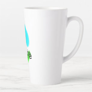 Tasse Latte Couleur d'eau bleu vert ajouter votre nom texte pe