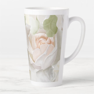 TASSE LATTE COULEUR D'EAU ROSE BLANCHE