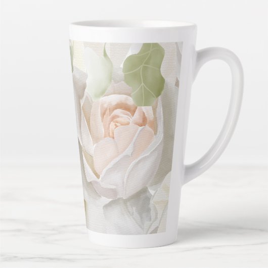 TASSE LATTE COULEUR D'EAU ROSE BLANCHE (Droite)
